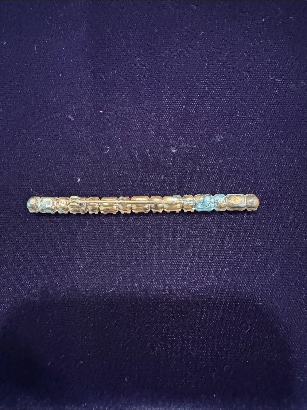 Blue and Clear Rhinestone Bar pin